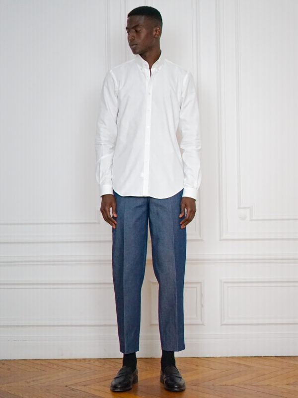 Chemise Décontractée Sur-Mesure Oxford Blanc | Rives Paris ©