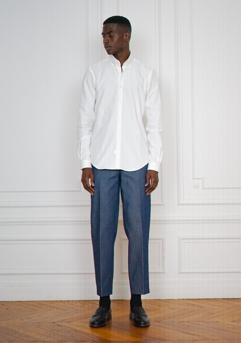 Chemise Décontractée Sur-Mesure Oxford Blanc | Rives Paris ©